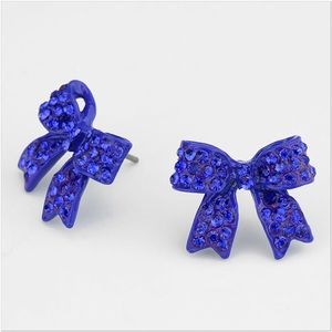 Blue Bow Earrings
